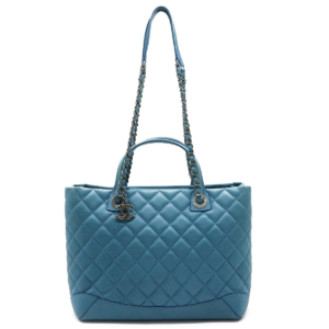 CHANEL Chanel Matrasse Cocomark Handbag Tote Bag 2WAY Shoulder Bag Chain Shoulder Leather Blue Blue
