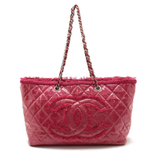 CHANEL Chanel Patent Toilet Cocomark Tote Bag Shoulder Bag Chain Shoulder Vinyl Cotton Pink A47155
