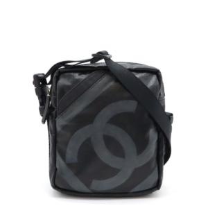 CHANEL Chanel Sportsline Shoulder Bag Diagonal Pochette Cocomark Coated Canvas Black Black A26568