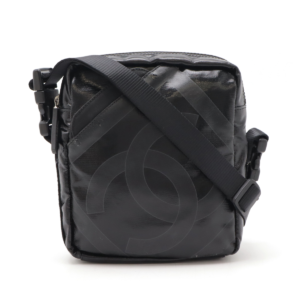 CHANEL Chanel Sportsline Shoulder Bag Diagonal Pochette Cocomark Coated Canvas Black Black A26568