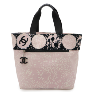 CHANEL Chanel High Summer Cocomark Tote Bag Large Tote Shoulder Bag Shoulder Canvas Pile Pink Black Black