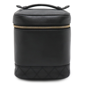 CHANEL Chanel Bicolore Cocomark Vanity Bag Handbag Cosmetic Pouch Cosmetic Pouch Leather Black Black Gold Hardware A01619
