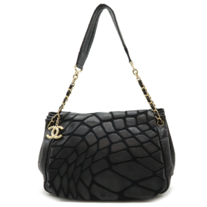 CHANEL Chanel Cocomark One Shoulder Chain Shoulder Shoulder Bag Leather Flap Lambskin Black Black Gold Hardware