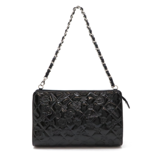 CHANEL Chanel Icon Symbol Charm Chain Shoulder Bag One Shoulder Handbag Enamel Black Silver Hardware A37156